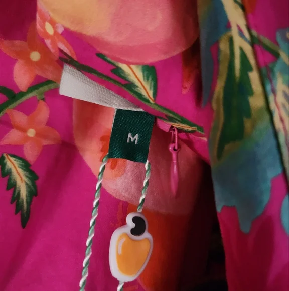 FARM Rio Vibrant Pink Midi Dress with Orange Accents - Picture 13 of 14